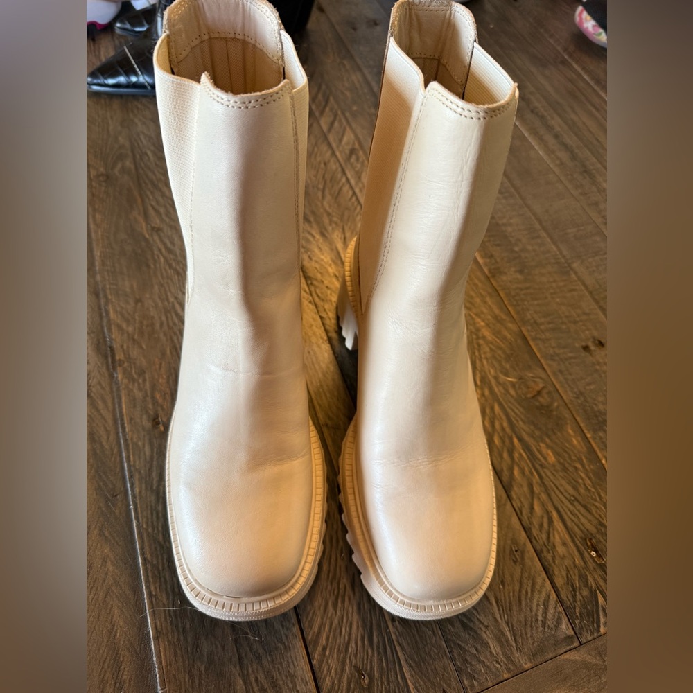 Women's Cream Ankle Boots